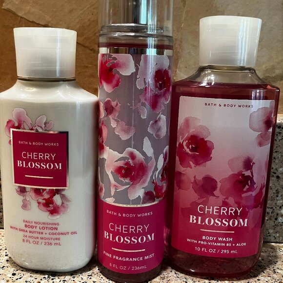 Bath & Body Works Other - Bath & Body Works Cherry Blossom Body Spray , Lotion , Shower Gel!! NEW